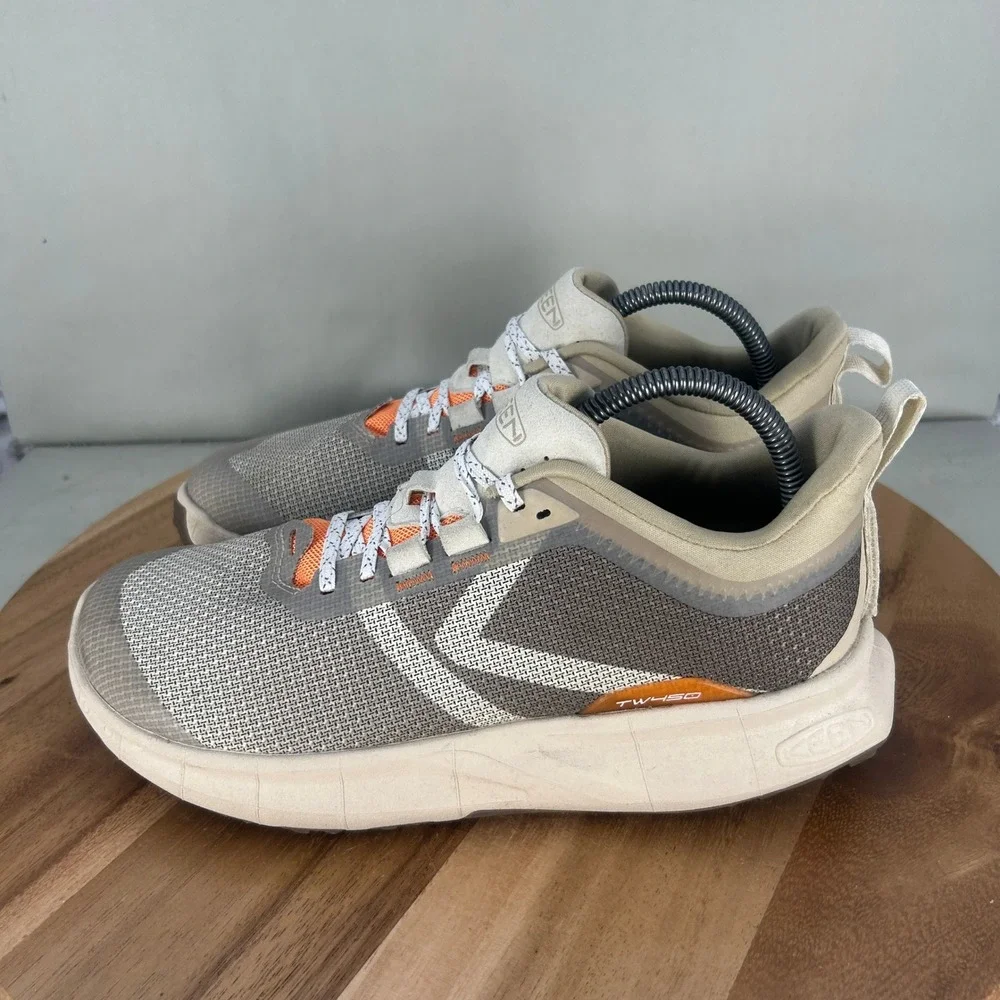 KEEN WK400 Walking Shoes Womens 9 Grey Tan Orange 1029761 Low Top Sneakers